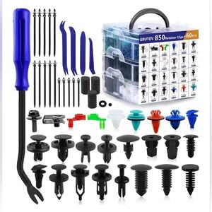 910PCS Car Retainer Clip Kit (850 Clips/23 Sizes) + 5 Trim Tools + 15 Ties
